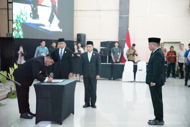 Gubernur Sulawesi Utara Kukuhkan Kepala Kantor Wilayah Kementerian Hukum Sulawesi Utara