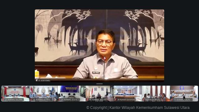 Kanwil Kemenkum Sulut Ikuti Rapat Analisa dan Evaluasi Kinerja Kementerian Hukum B02 Tahun 2026