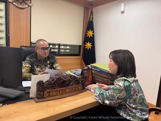 Perkuat Sinergi, Kanwil Kemenkum Sulut Koordinasi Strategis Terkait Kerja Sama dan Penegakan Hukum KI